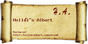 Hollós Albert névjegykártya