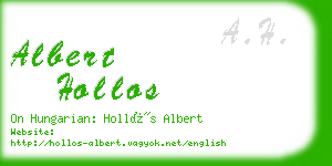 albert hollos business card